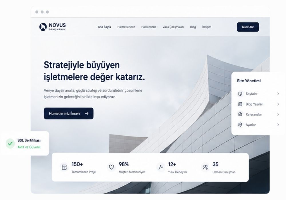 İşini internette doğru temsil edecek bir web sitesiyle başla.