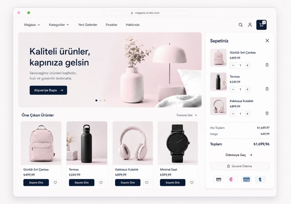 İşini internette doğru temsil edecek bir web sitesiyle başla.